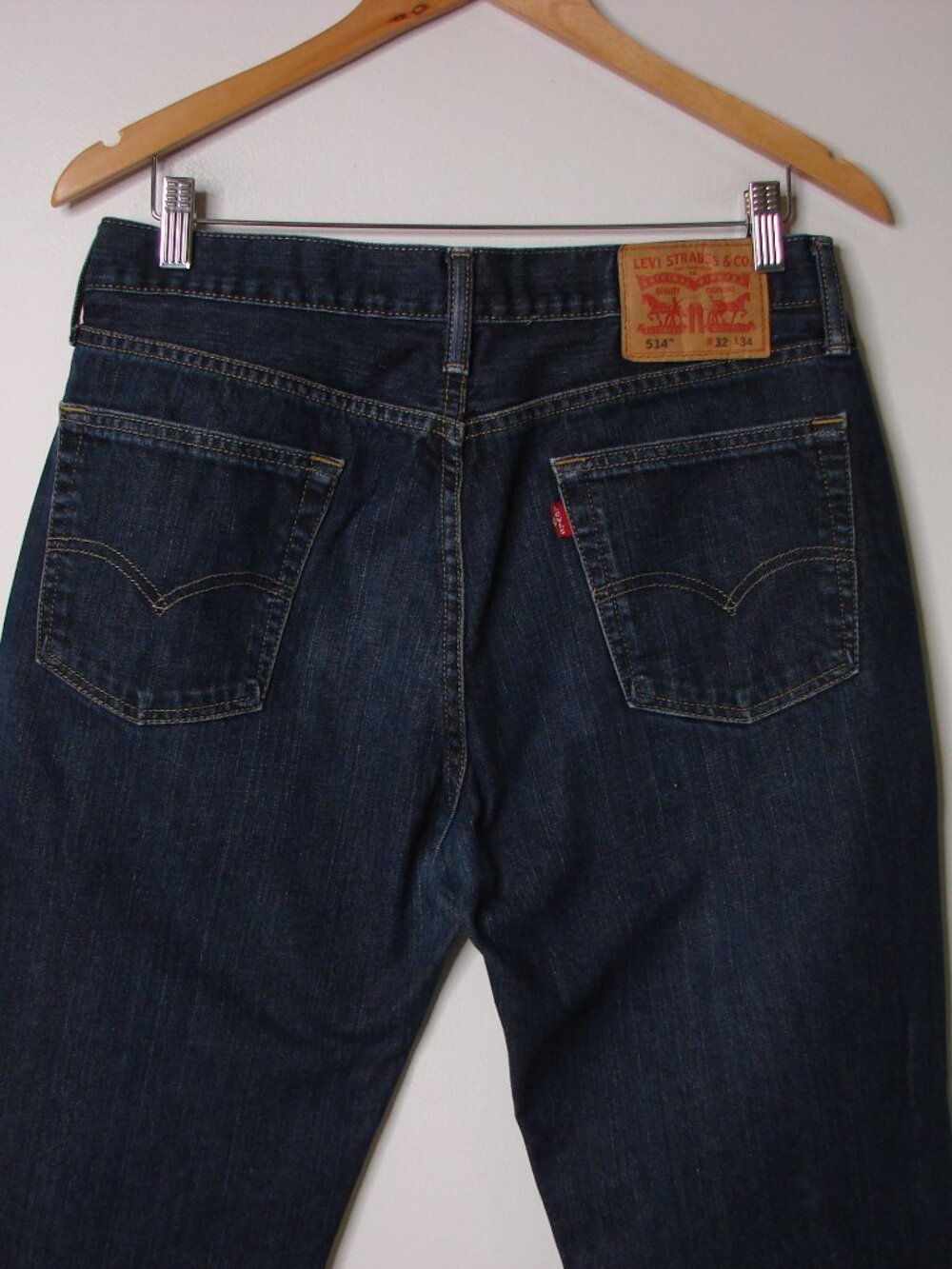 Levi's 514 Jeans Size 32 x 34 Dark Wash Classic Straight Leg - Picture 11 of 14
